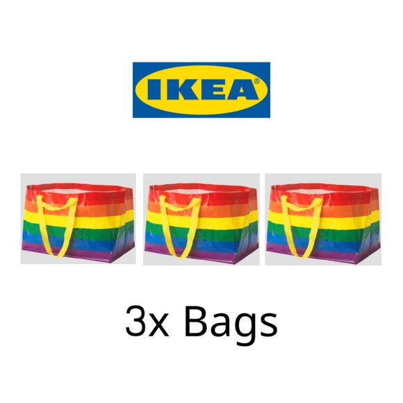 3x - Storstomma Rainbow pride ikea large shopping bags - Picture 1 of 5